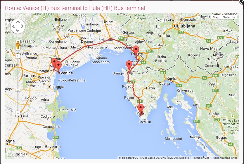 karta sjeverne italije Autobus Italija – Hrvatska karta sjeverne italije