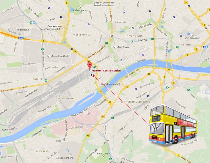 Bus station Frankfurt Map