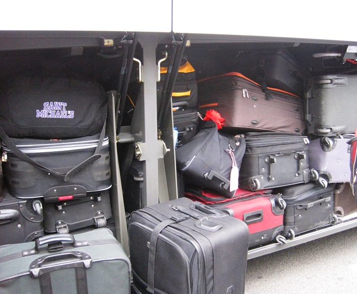 Luggage on a bus