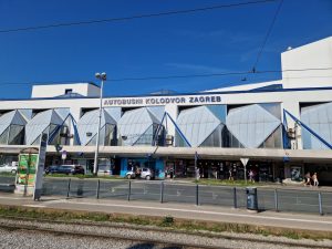 This is an image looking at the main bus station in Zagreb